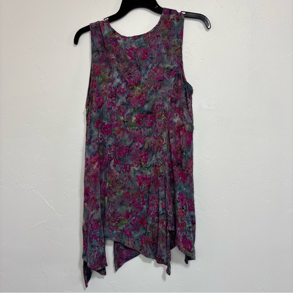 Soft Surroundings Women's Medium Flowy Sleeveless Blouse Top Square Neck Rayon - Picture 3 of 11